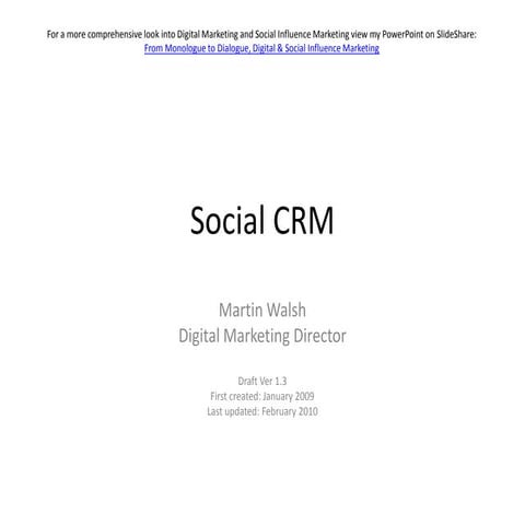 Social CRM Definition By Martin Walsh