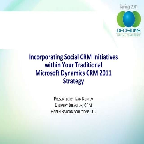 Social crm strategy with crm 2011