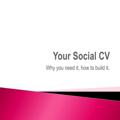 YOUR SOCIAL CV: WHY YOU NEED IT. HOW TO BUILD IT via @LauriRottmayer