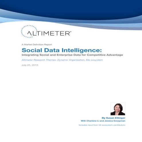 [Report] Social Data Intelligence, by Susan Etlinger 