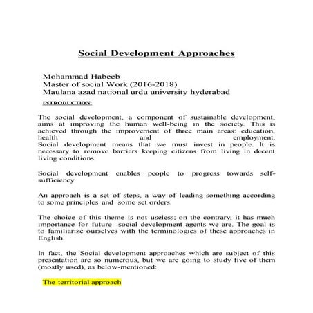 Social development approaches 