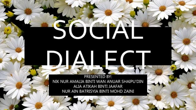 Regional dialect and social dialect | PPTX