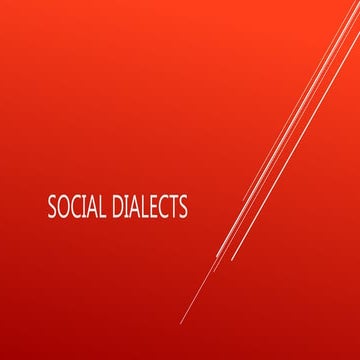 Social Dialects