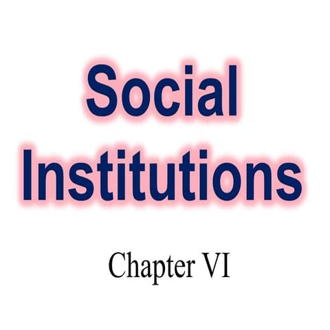 Social dimension Social Institution