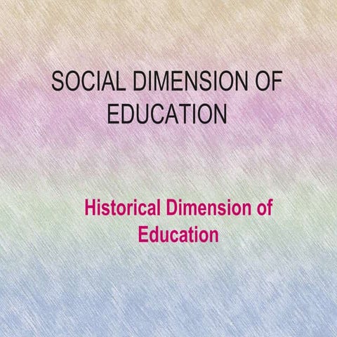 Social dimension of education