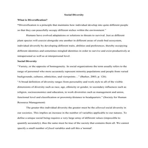 Social diversity