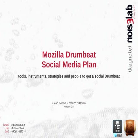 [Better Software 2010] talk: Mozilla Drumbeat Social Media Plan
