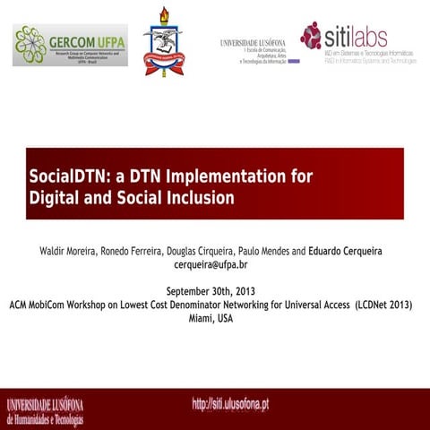 SocialDTN: a DTN Implementation for Digital and Social Inclusion