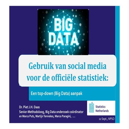 Gebruik van sociale media voor de officiële statistiek