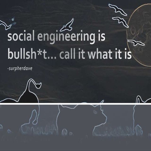 Social engineering is bull, call it what it is