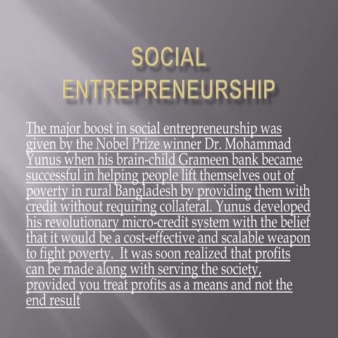 Social entrepreneurship