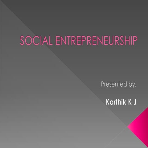 Social entrepreneurship