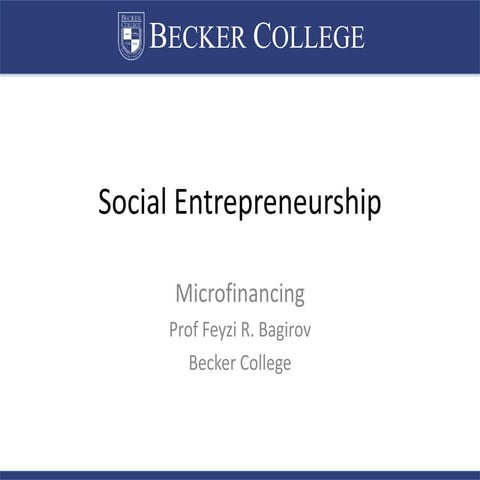Social entrepreneurship
