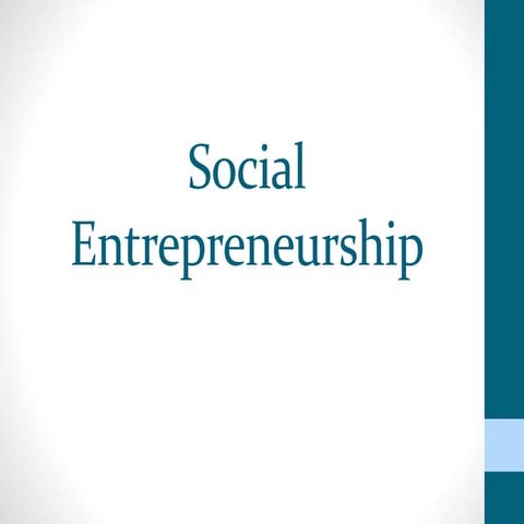 Social Entrepreneurship