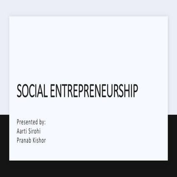 Social entrepreneurship