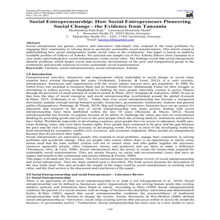 Social entrepreneurship how social entrepreneurs pioneering social change   t...