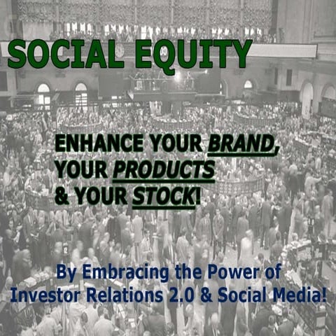 Social Equity   Ir 2.0 & Social Media   Wmm