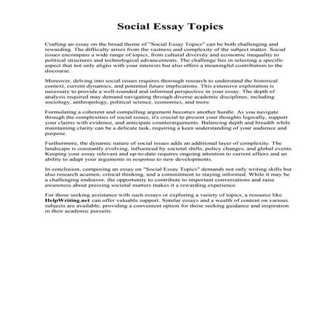 Social Essay Topics. Contra Costa Medical Career College