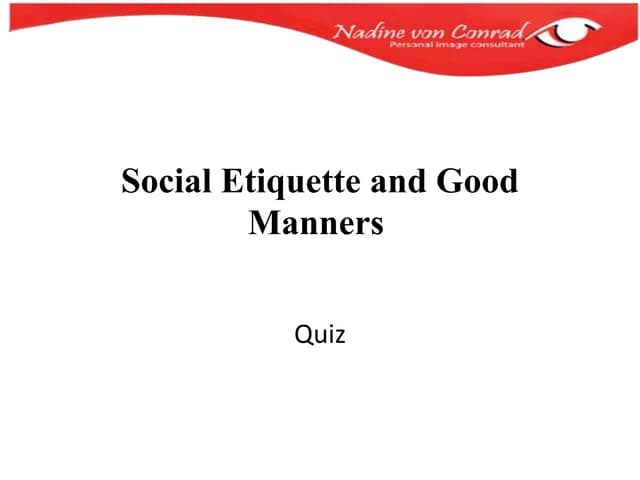 Social etiquette quizz