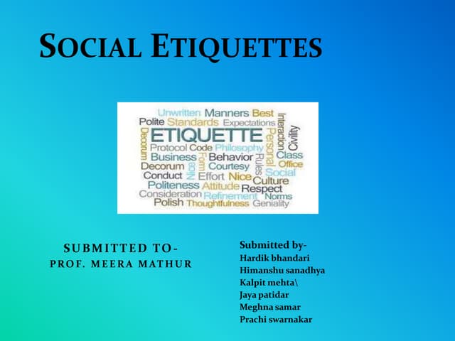 Social etiquettes