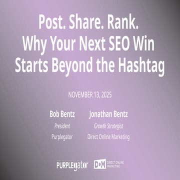 Post. Share. Rank. Why Your Next SEO Win Starts Beyond the Hashtag | How Soci...