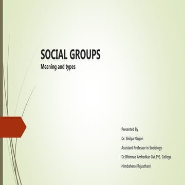 Social Group by Dr.Shilpa Nagori