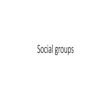 Social groups