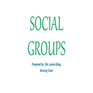 SOCIAL GROUPS