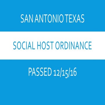 City of San Antonio passes Social Host Ordinance December 15, 2016