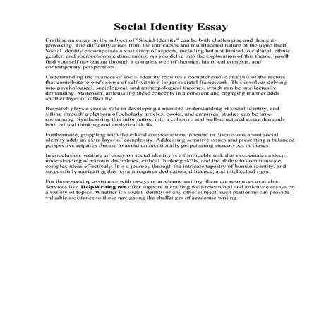 Social Identity Essay