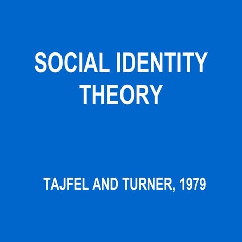 Social Identity Theory | PPT