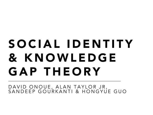 Social Media and the Social Identity & Knowledge Gap Theory