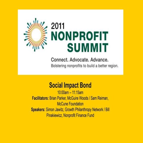Pittsburgh Nonprofit Summit - Social Impact Bond