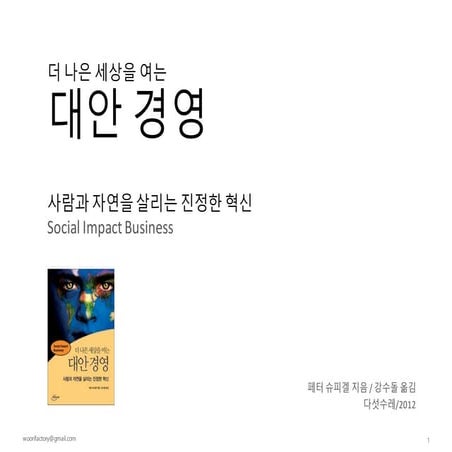 대안경영(Socialimpact business)-페터슈피겔