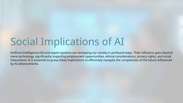 Social Implications of AI presentation Computer ethics