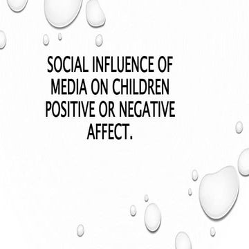 Social influence of media on children positive or