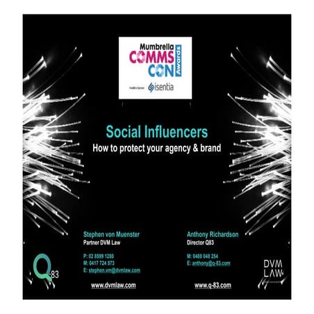 Stephen Von Muenster's Presentation at Mumbrella CommsCon