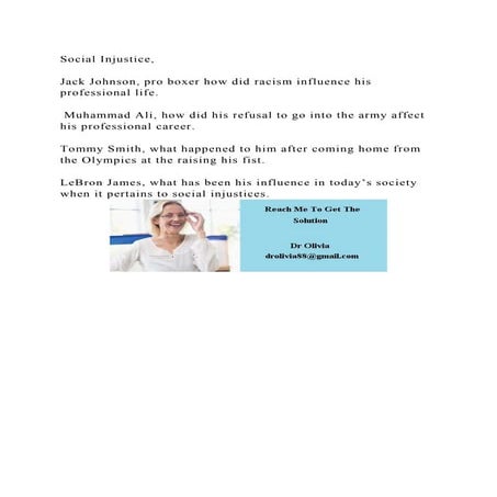 Social Injustice, Jack Johnson, pro boxer how did racism influen.docx