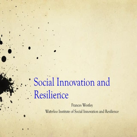 Social innovation and Resilience