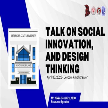 SOCIAL INNOVATION TALK and design thinking