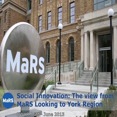 Social innovation trends the view from ma rs to york region june 2013