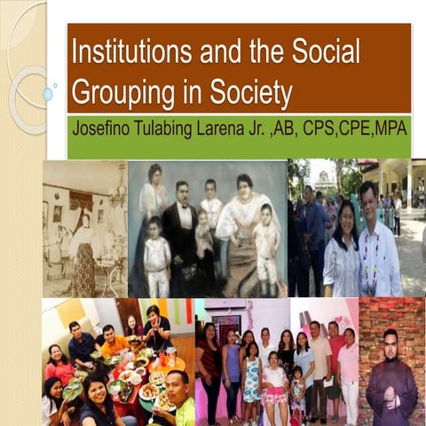 Social  Institutions in Society