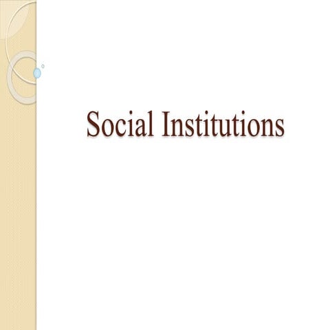 Social institutions