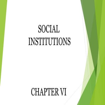 Social Institutions Chapter VI