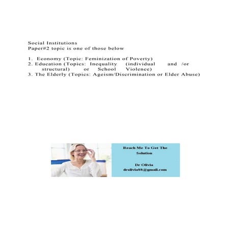 Social Institutions  Paper#2 topic is one of those below  .docx