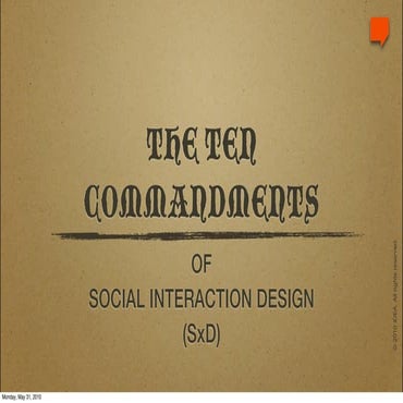Ten Commandments of Social Interaction Design