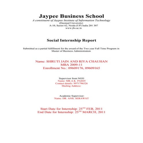 Social internship final by jbs student