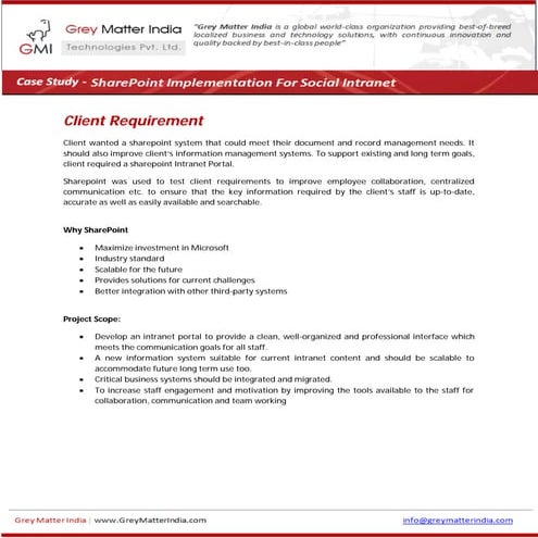 Social Intranet Using Share Point Implementation