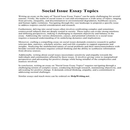 Social Issue Essay Topics.pdf