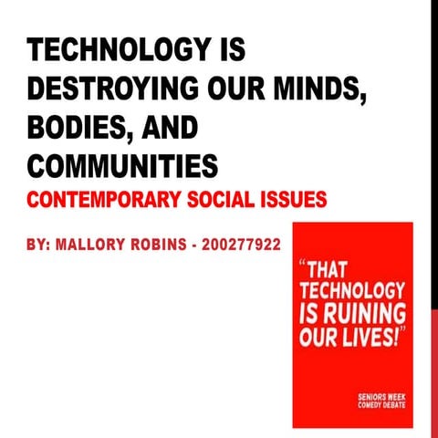Technology is Destroying our Minds, Bodies, and Communities 